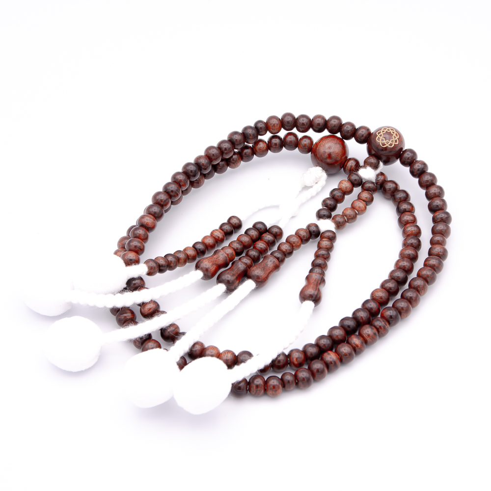 栴檀 八葉蓮華彫り 数珠 尺2寸（特大・男性向け） 木 綿房 創価学会